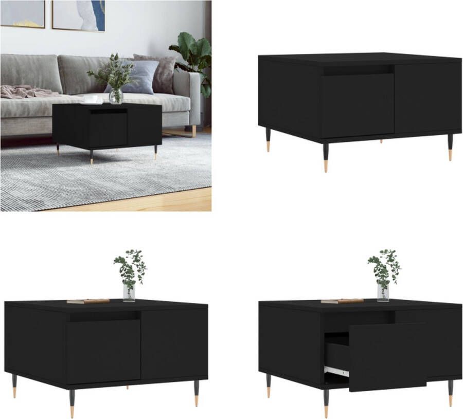 VidaXL -Salontafel-55x55x36-5-cm-bewerkt-hout-zwart Salontafel Salontafels Tafel Bijzettafel - Foto 2