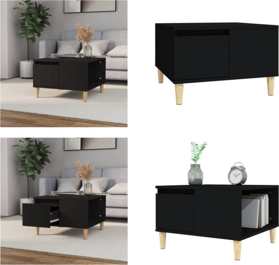 VidaXL -Salontafel-55x55x36-5-cm-bewerkt-hout-zwart Salontafel Salontafels Tafel Bijzettafel