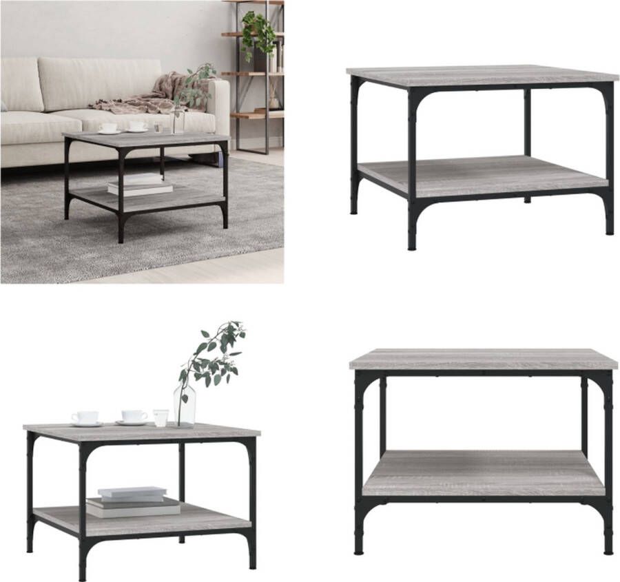 VidaXL -Salontafel-55x55x40-cm-bewerkt-hout-grijs-sonoma-eikenkleurig Salontafel Salontafels Bijzettafel Banktafel