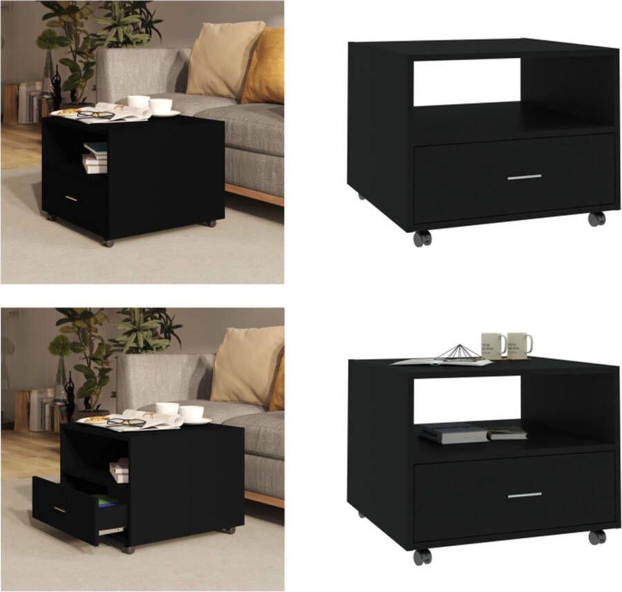 VidaXL Salontafel 55x55x40 cm bewerkt hout zwart Salontafel Salontafels Bijzettafel Tafel