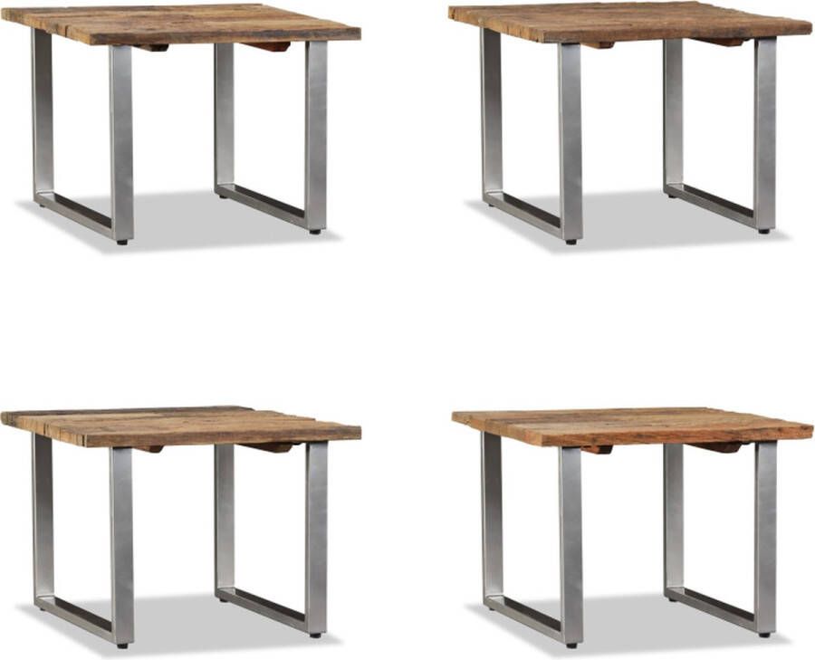 VidaXL Salontafel 55x55x40 cm massief gerecycled hout Salontafel Salontafels Bijzettafel Bijzettafels