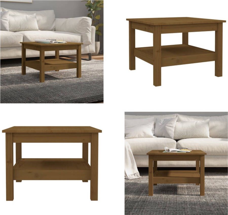 VidaXL Salontafel 55x55x40 cm massief grenenhout honingbruin Salontafel Salontafels Tafel Bijzettafel