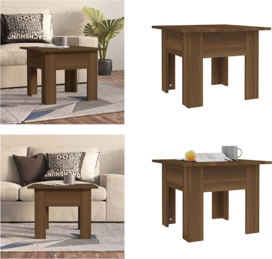 VidaXL Salontafel 55x55x42 cm spaanplaat bruineikenkleurig Salontafel Salontafels Koffietafel Woonkamertafel - Foto 2