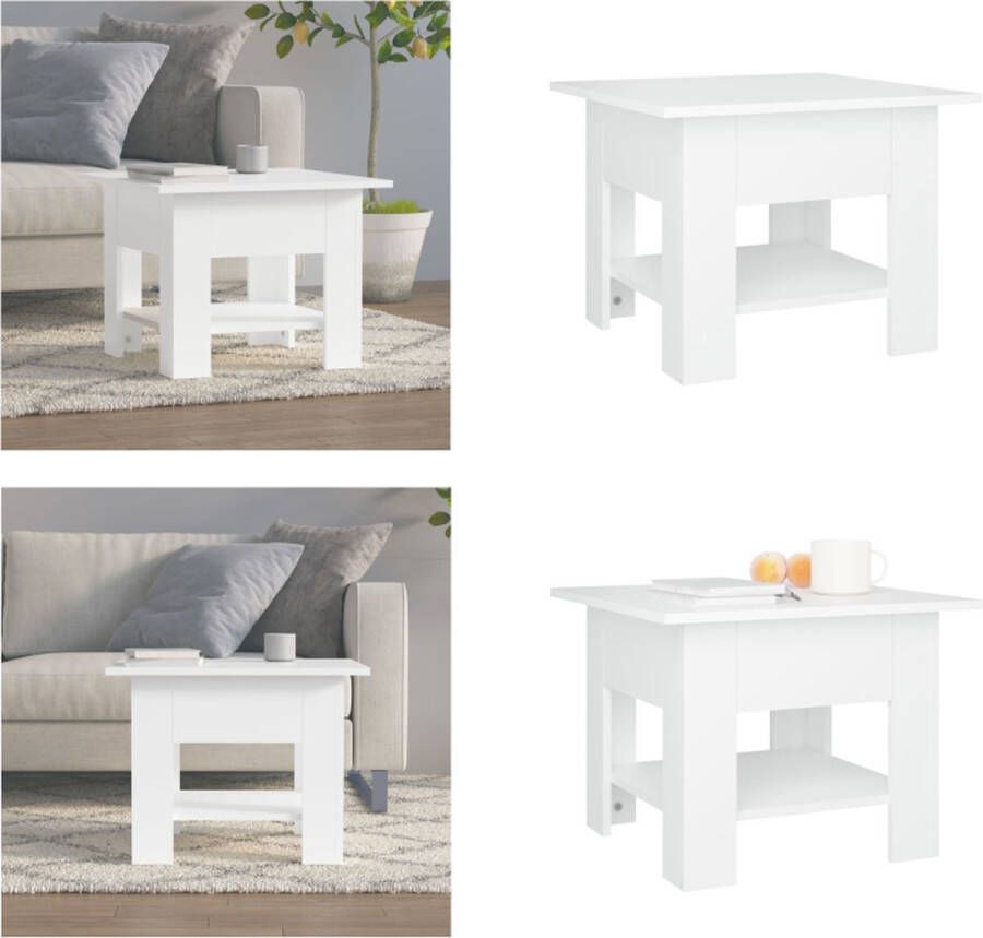 VidaXL Salontafel 55x55x42 cm spaanplaat wit Salontafel Salontafels Koffietafel Woonkamertafel