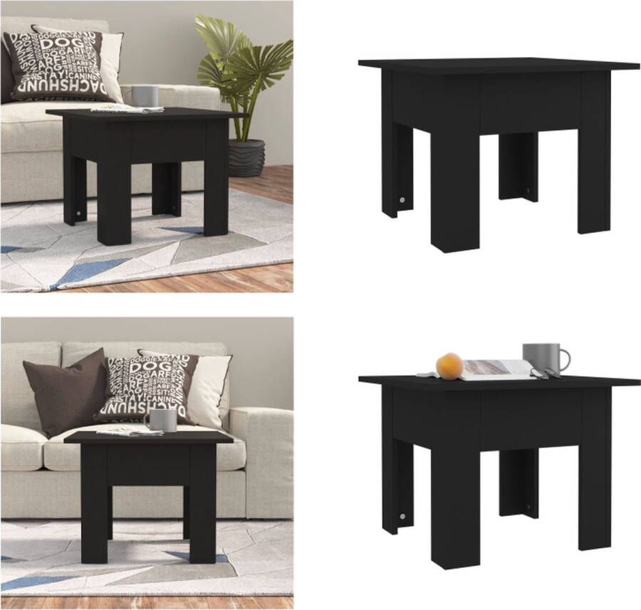 VidaXL Salontafel 55x55x42 cm bewerkt hout zwart Salontafel Salontafels Woonkamertafel Banktafel - Foto 2