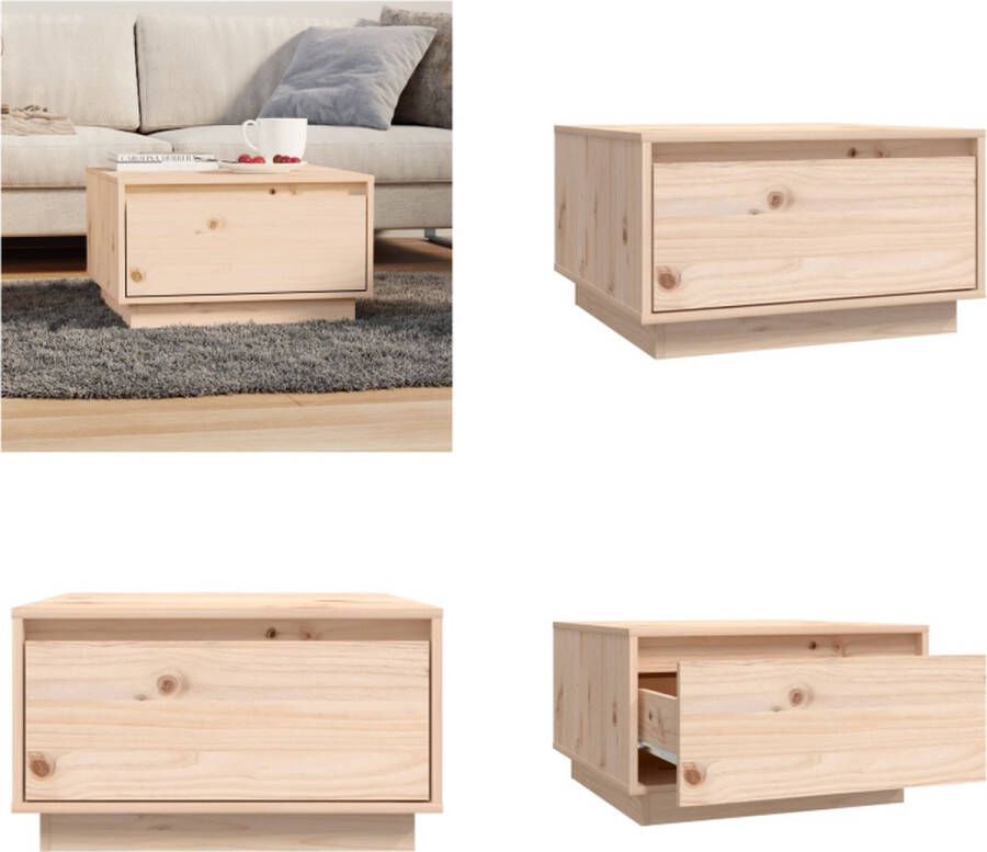 VidaXL Salontafel 55x56x32 cm massief grenenhout Salontafel Salontafels Koffietafel Banktafel