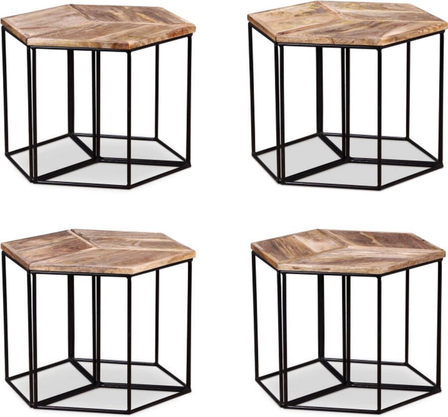 VidaXL -Salontafel-56x48x40-cm-massief-mangohout - Foto 3