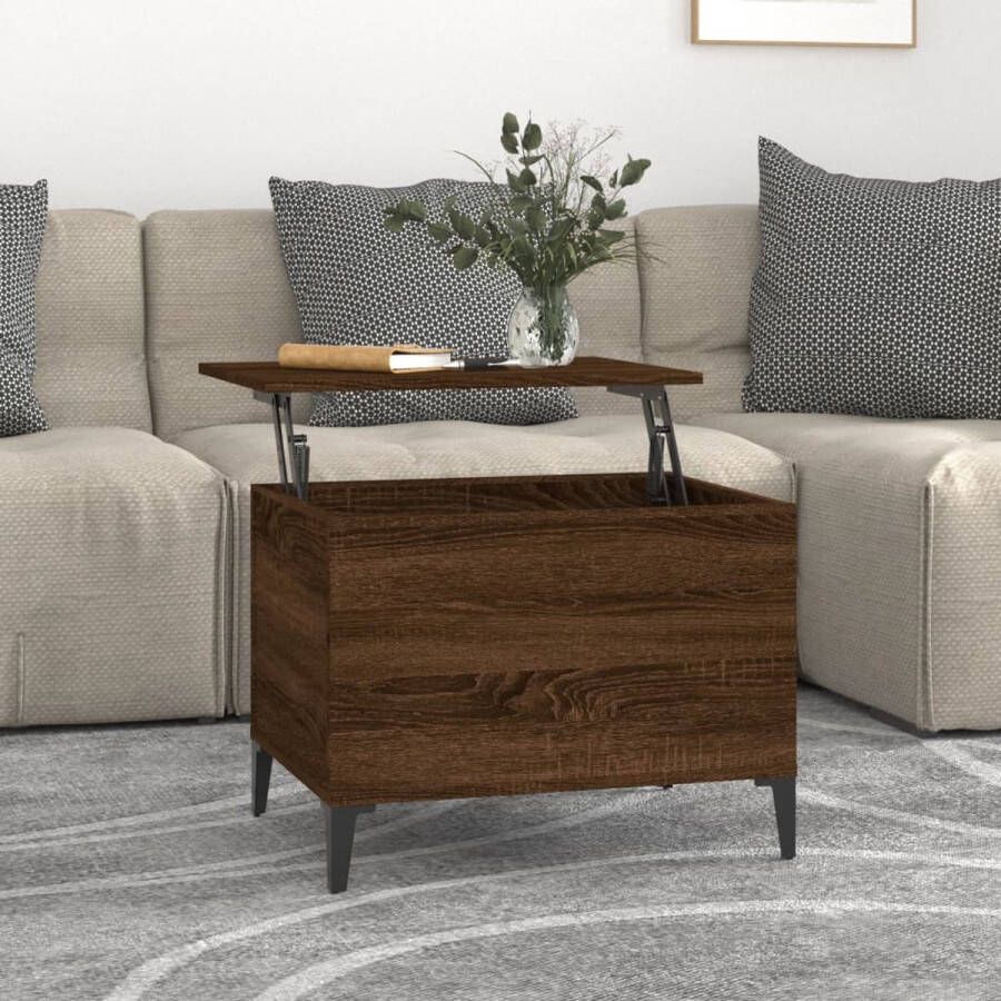 VidaXL -Salontafel-60x44 5x45-cm-bewerkt-hout-bruineikenkleurig - Foto 2