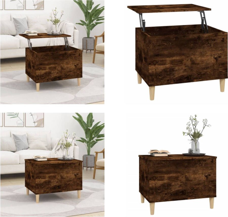 VidaXL Salontafel 60x44 5x45 cm bewerkt hout gerookt eikenkleurig Salontafel Salontafels Tafel Tafels - Foto 2