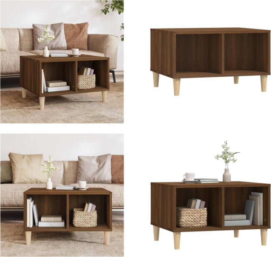 VidaXL Salontafel 60x50x36-5 cm bewerkt hout bruineikenkleurig Salontafel Salontafels Bijzettafels Bijzettafeltje