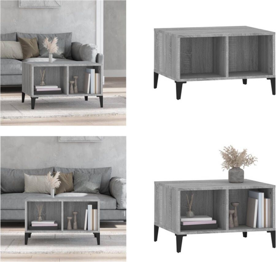 VidaXL Salontafel 60x50x36 5 cm bewerkt hout grijs Salontafel Salontafeltje Salontafels Tafel