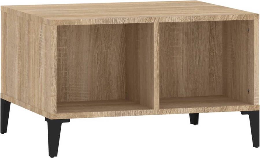 VidaXL Salontafel Sonoma Eiken Bewerkt Hout Salontafel Industrieel Design Houten Salontafel Bewerkt Hout Eiken Kleurtje Bruine Salontafel Tv Tafeltje Bijzettafel Opbergruimte Living Meubilair