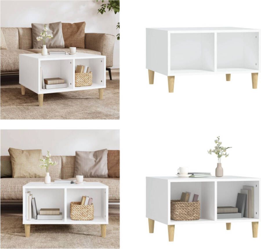 VidaXL Salontafel 60x50x36-5 cm bewerkt hout wit Salontafel Salontafels Bijzettafels Bijzettafeltje