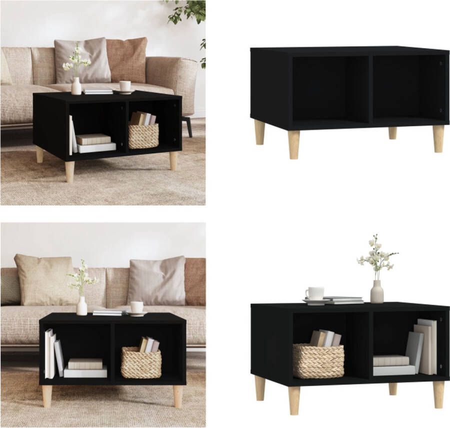 VidaXL Salontafel 60x50x36 5 cm bewerkt hout zwart Salontafel Salontafels Bijzettafels Bijzettafeltje