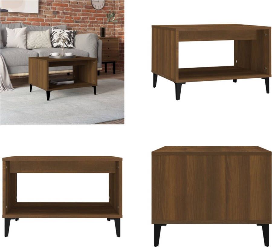 VidaXL -Salontafel-60x50x40-cm-bewerkt-hout-bruineikenkleurig - Foto 5