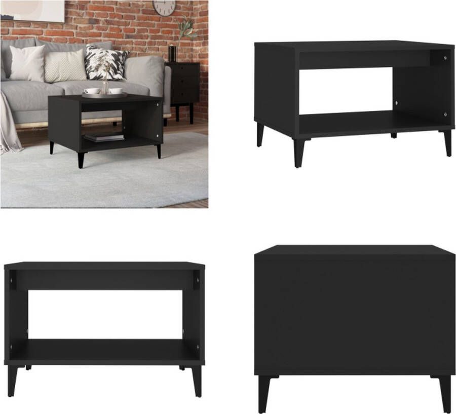 VidaXL Salontafel 60x50x40 cm bewerkt hout zwart Salontafel Salontafels Tafel Bijzettafel