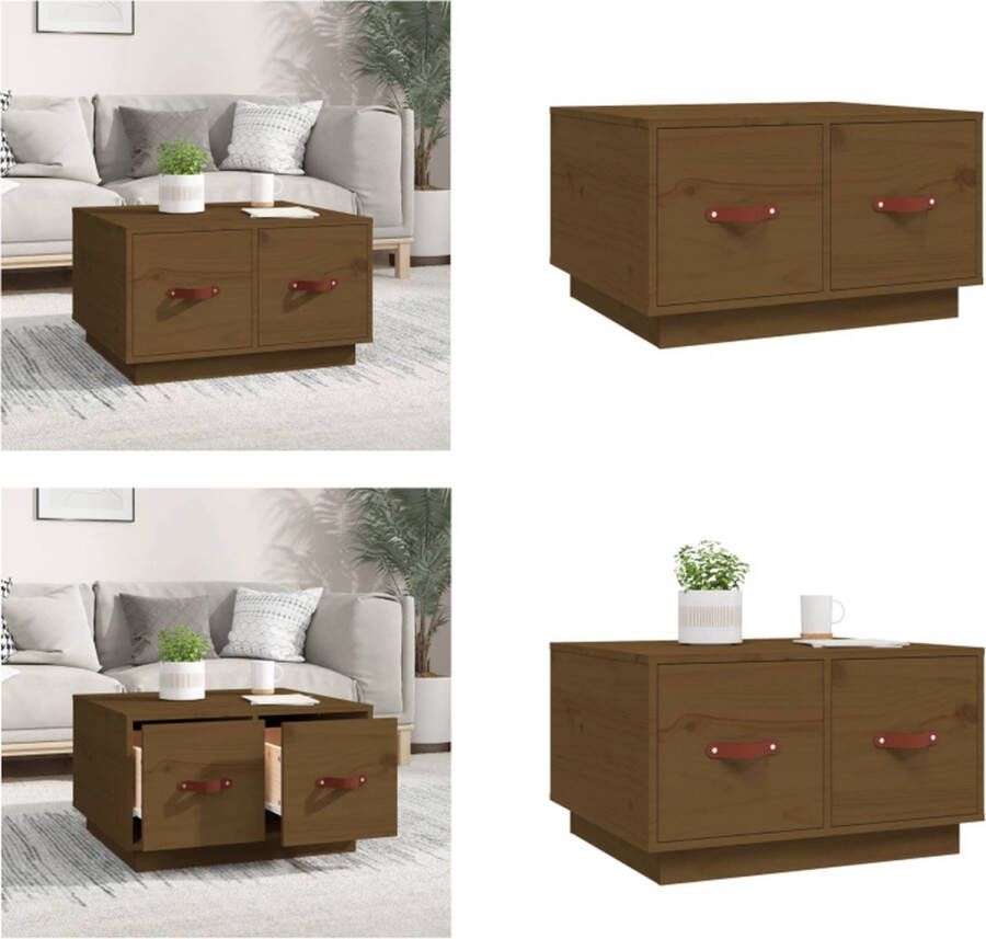 VidaXL Salontafel 60x53x35 cm massief grenenhout honingbruin Salontafel Salontafels Tafel Bijzettafel