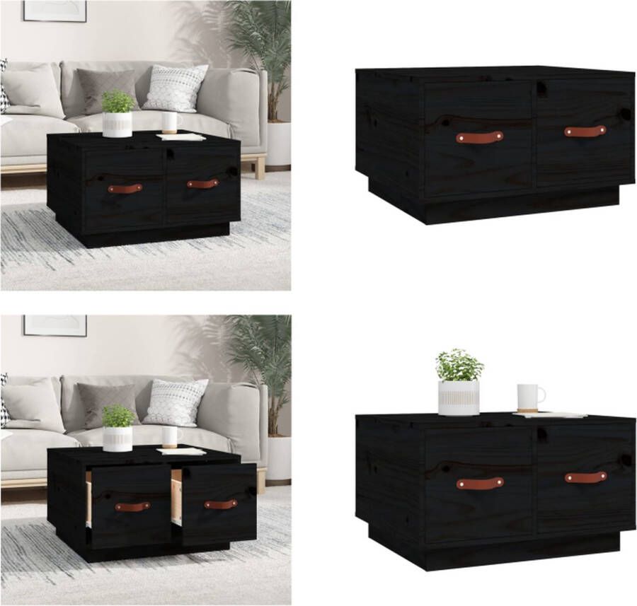 VidaXL -Salontafel-60x53x35-cm-massief-grenenhout-zwart - Foto 2