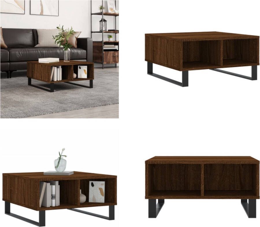 VidaXL -Salontafel-60x60x30-cm-bewerkt-hout-bruineiken Salontafel Salontafels Bijzettafel Tafeltje - Foto 3