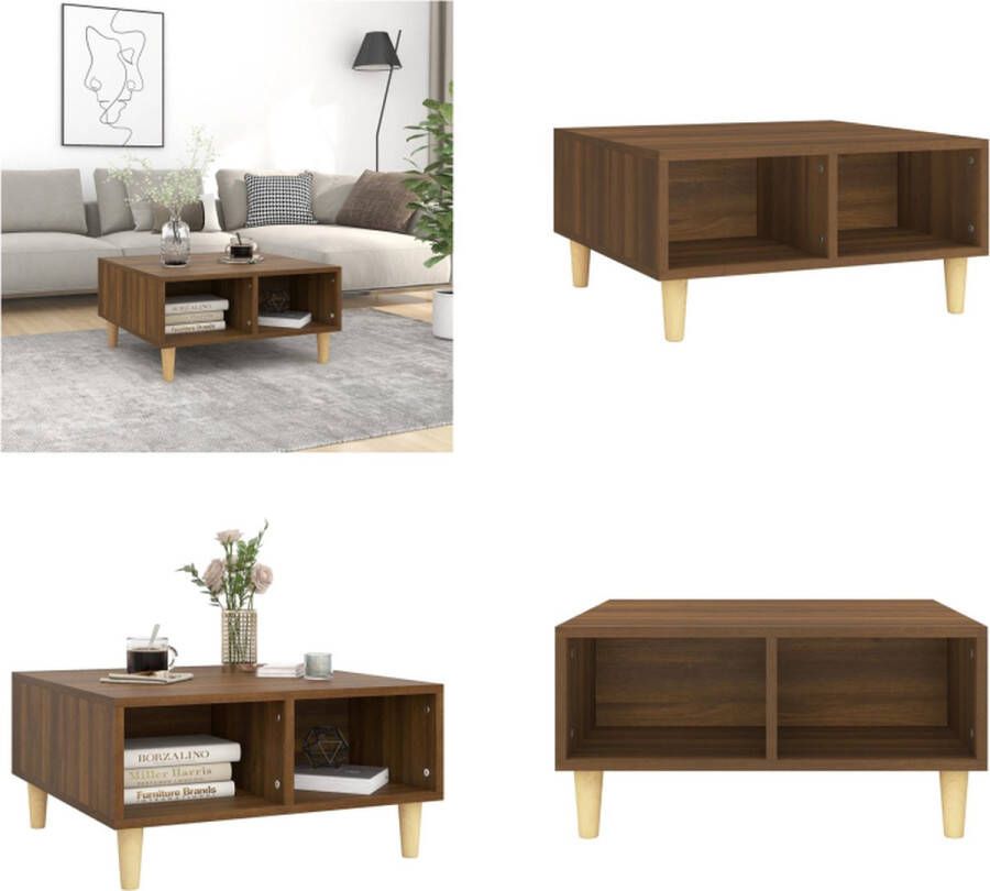 VidaXL Salontafel 60x60x30 cm spaanplaat bruineikenkleurig Salontafel Salontafels Koffietafel Woonkamertafel - Foto 2