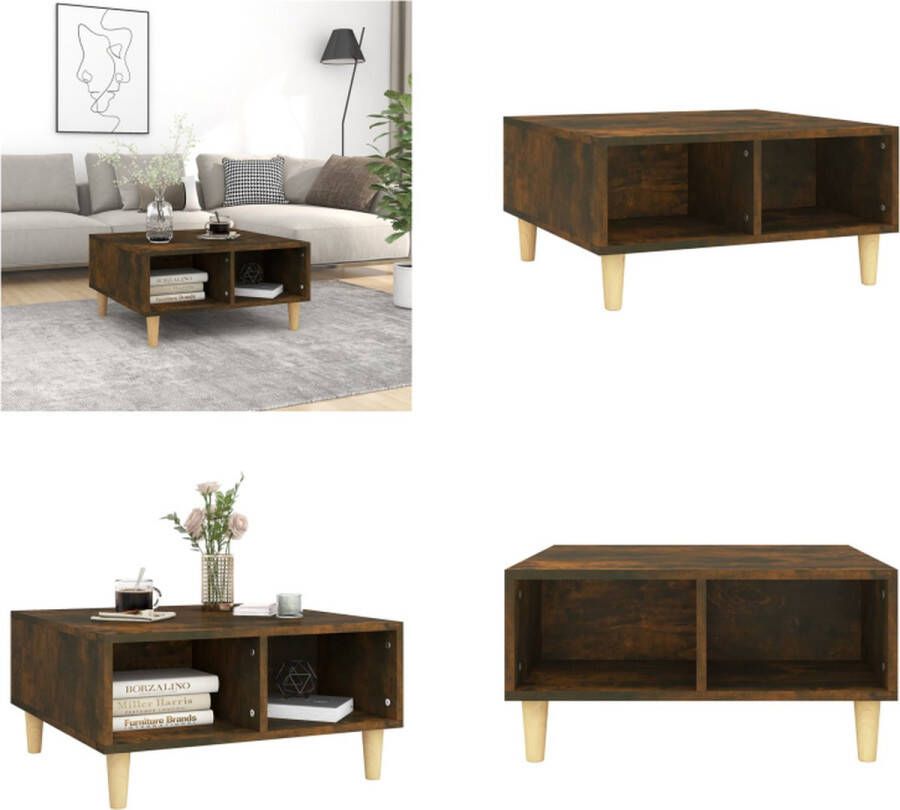 VidaXL Salontafel 60x60x30 cm spaanplaat gerookt eikenkleurig Salontafel Salontafels Koffietafel Woonkamertafel - Foto 2