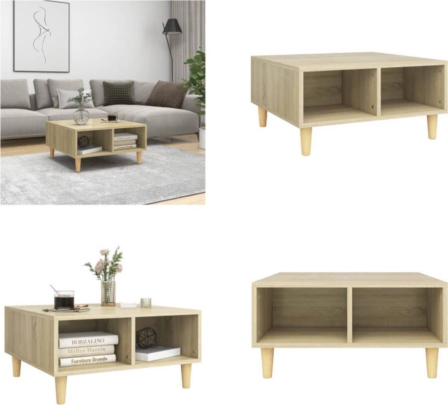 VidaXL Salontafel 60x60x30 cm bewerkt hout sonoma eikenkleurig Tafel Tafels Tafeltje Tafeltjes - Foto 2