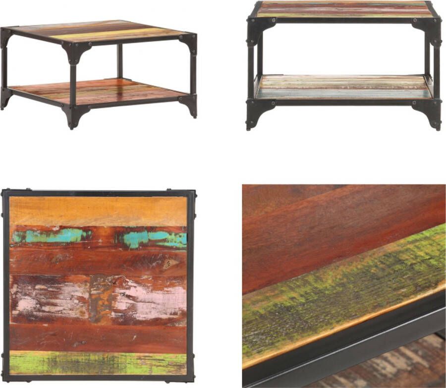 VidaXL Salontafel 60x60x35 cm massief gerecycled hout Salontafel Salontafels Koffietafel Koffietafels