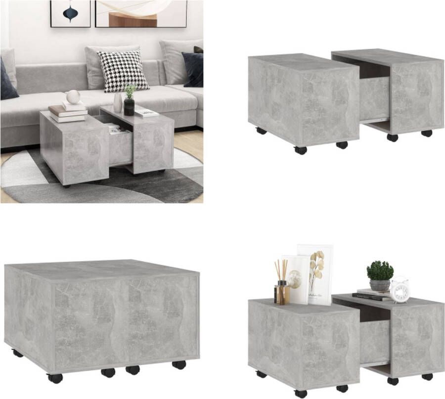 VidaXL Salontafel 60x60x38 cm bewerkt hout betongrijs Salontafel Salontafels Koffietafel Koffietafels