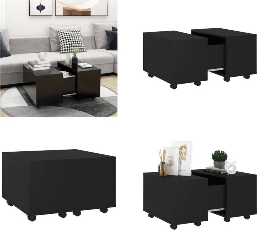 VidaXL Salontafel 60x60x38 cm bewerkt hour zwart Salontafel Salontafels Koffietafel Koffietafels