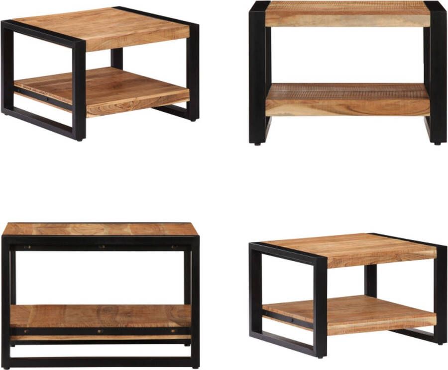 VidaXL Salontafel 60x60x40 cm massief acaciahout Salontafel Salontafels Koffie Tafel Koffie Tafels