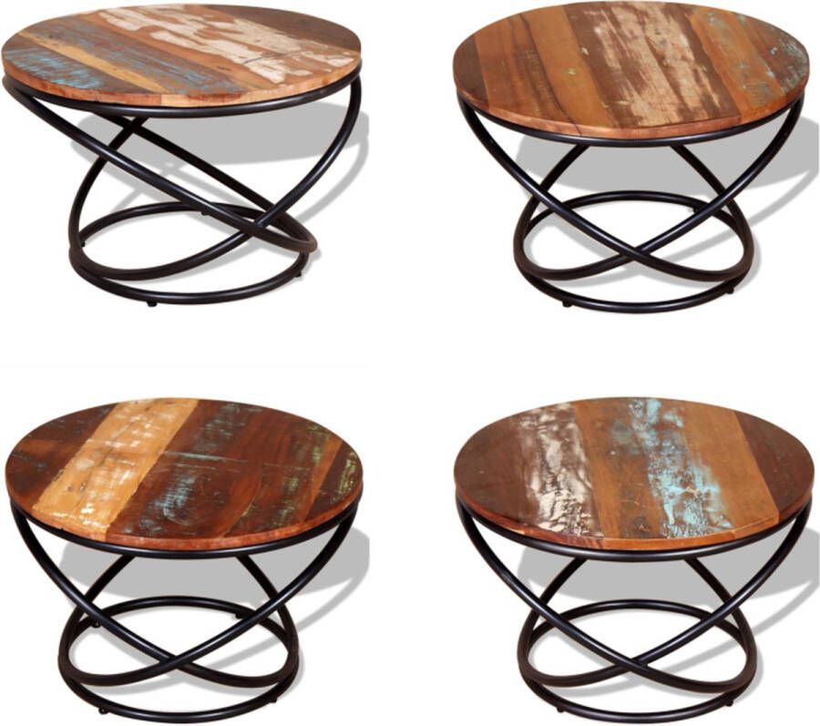 VidaXL Salontafel 60x60x40 cm massief gerecycled hout Salontafel Salontafels Houten Salontafel Houten Salontafels