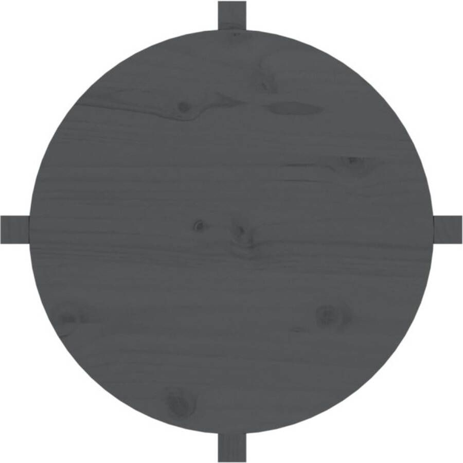 VidaXL Salontafel Ã˜ 62 5x45 cm massief grenenhout grijs - Foto 3
