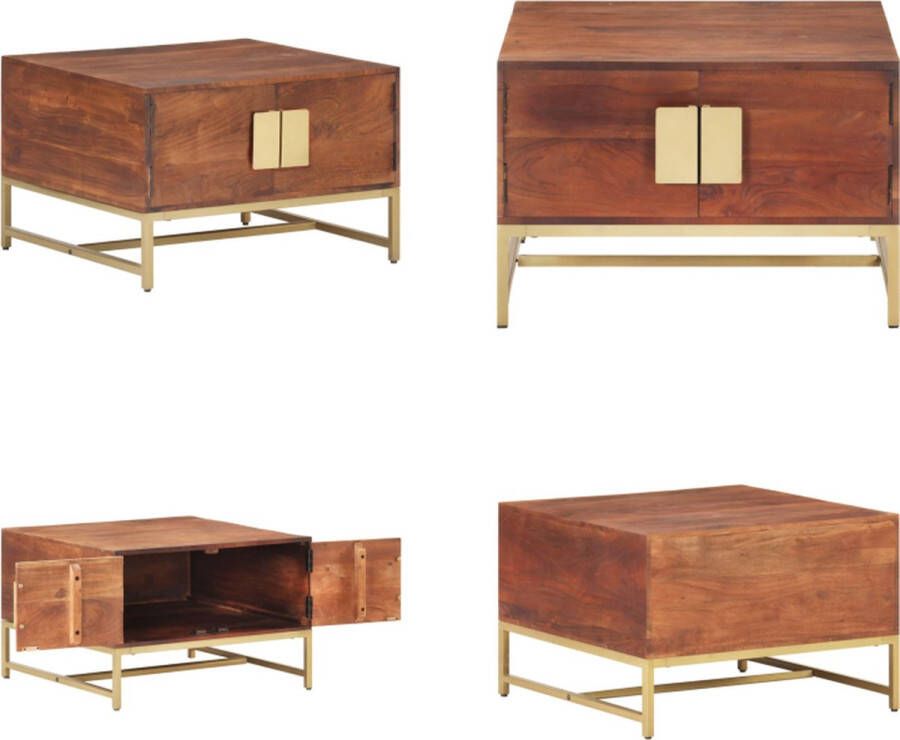 VidaXL Salontafel 67x67x45 cm massief mangohout honingbruin Salontafel Salontafels Tafel Tafels