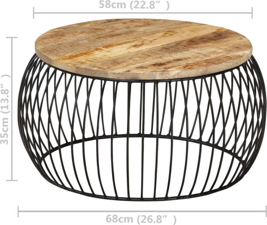 VidaXL -Salontafel-Ø68-cm-ruw-mangohout - Foto 2