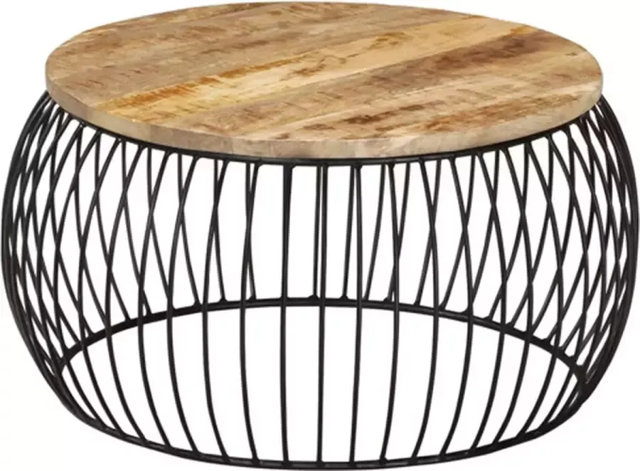 VidaXL -Salontafel-Ø68-cm-ruw-mangohout - Foto 3