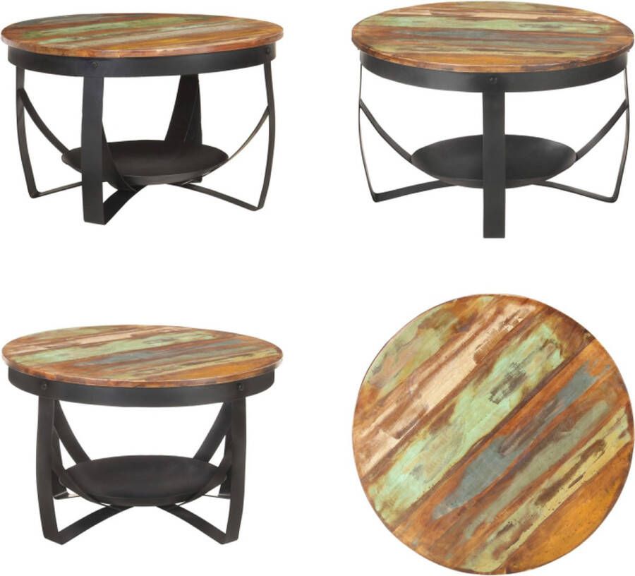 VidaXL Salontafel Ø 68x43 cm massief gerecycled hout Salontafel Salontafels Houten Salontafel Houten Salontafels