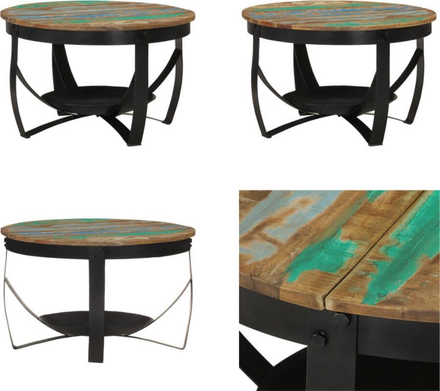VidaXL -Salontafel-Ø-68x43-cm-massief-hout-hergebruikt-en-ijzer Salontafel Salontafels Bijzettafel Salon Tafel