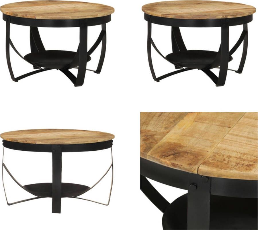 VidaXL -Salontafel-Ø-68x43-cm-massief-mangohout-en-ijzer Salontafel Salontafels Bijzettafel Salon Tafel
