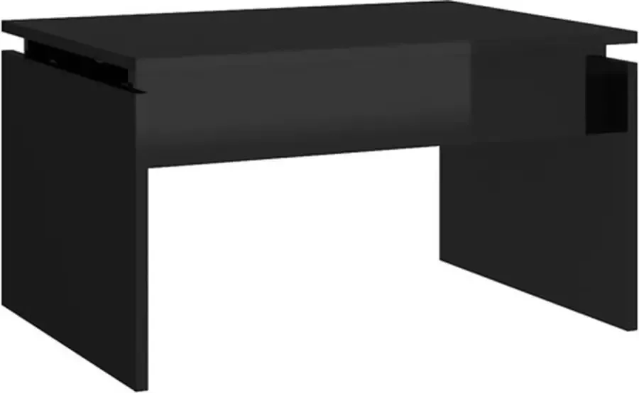 VIDAXL Salontafel 68x50x38 cm spaanplaat hoogglans zwart - Foto 2