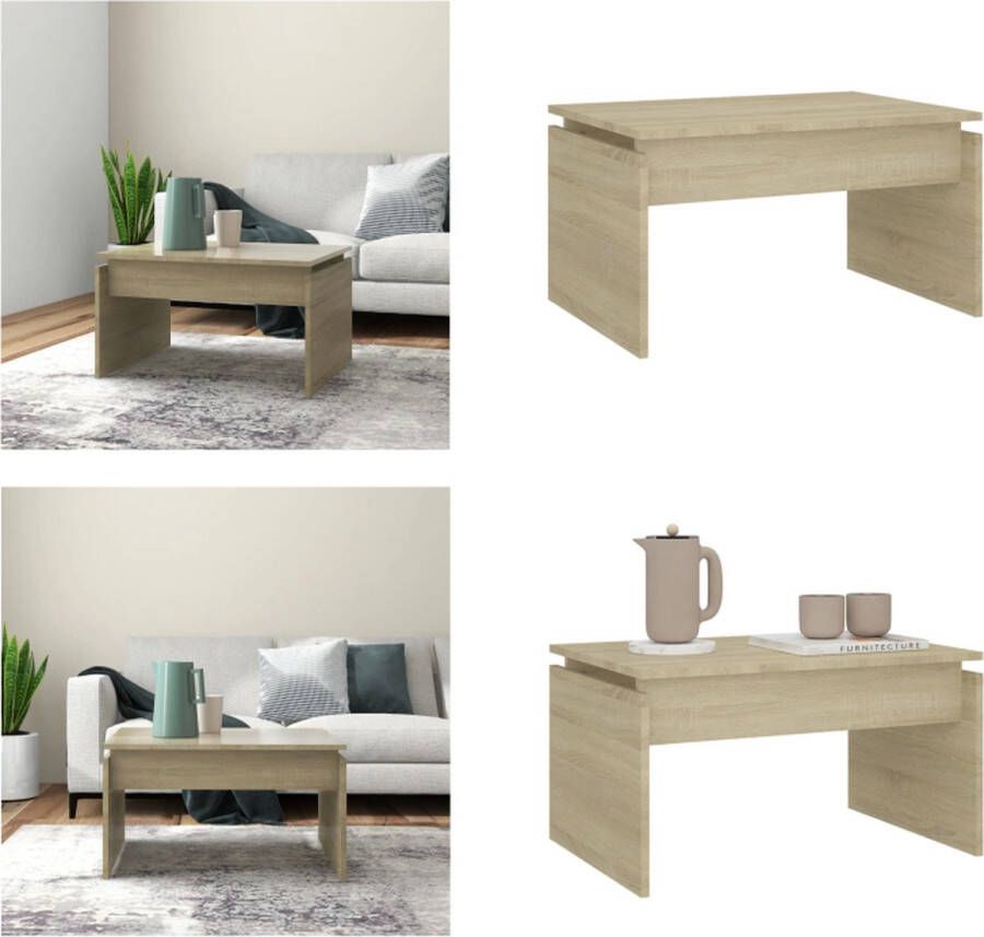 VidaXL Salontafel 68x50x38 cm bewerkt hout sonoma eikenkleurig Salontafel Salontafels Koffie Tafel Koffie Tafels