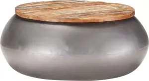 VidaXL Salontafel 68x68x30 cm massief gerecycled hout grijs