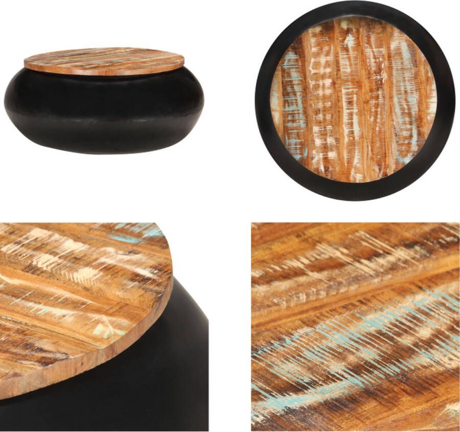 VidaXL Salontafel 68x68x30 cm massief gerecycled hout zwart Salontafel Salontafels Tafel Tafels