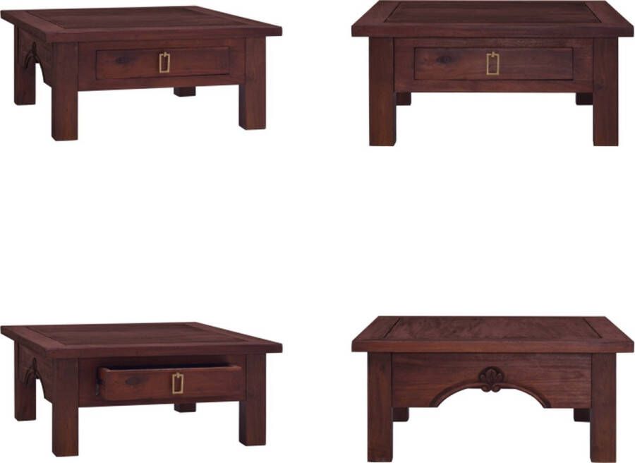 VidaXL Salontafel 68x68x30 cm massief mahoniehout klassiek bruin Salontafel Salontafels Koffietafel Koffietafels