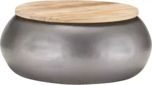 VidaXL Salontafel 68x68x30 cm massief mangohout grijs
