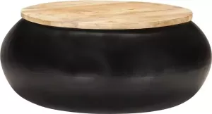 VidaXL Salontafel 68x68x30 cm massief mangohout zwart