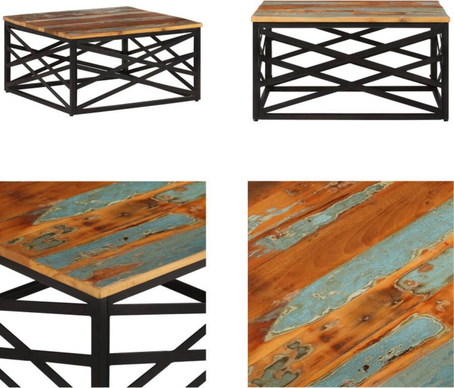 VidaXL Salontafel 68x68x35 cm massief gerecycled hout Salontafel Salontafels Tafel Tafels