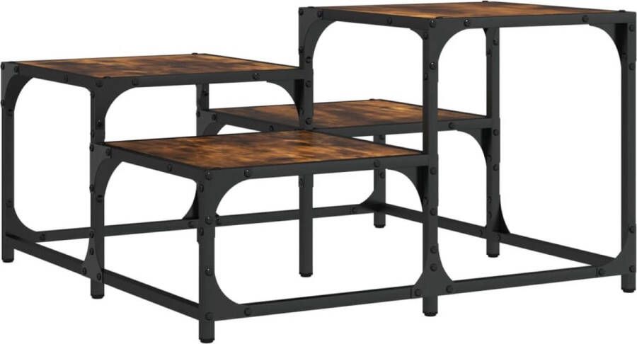 VidaXL Salontafel Gerookt Eiken 68x68x40 cm Salontafel Salontafels Tafel Bijzettafel