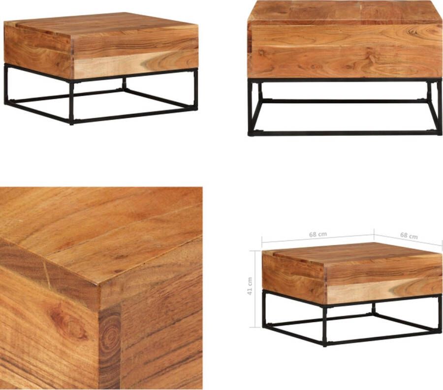 VidaXL Salontafel 68x68x41 cm massief acaciahout Salontafel Salontafels Tafel Tafels