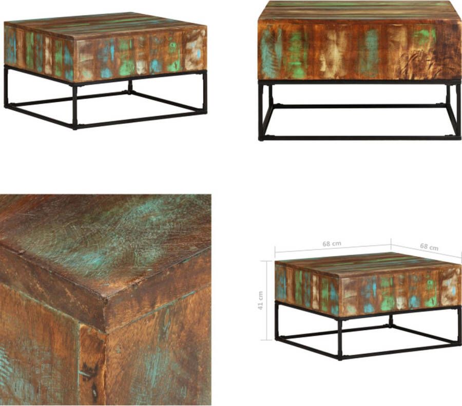 VidaXL Salontafel 68x68x41 cm massief gerecycled hout Salontafel Salontafels Tafel Tafels