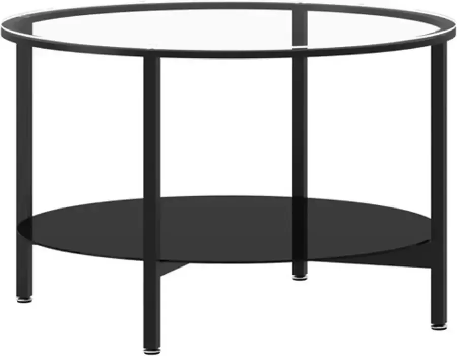 VidaXL -Salontafel-70-cm-gehard-glas-zwart-en-transparant - Foto 3